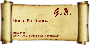 Gera Marianna névjegykártya